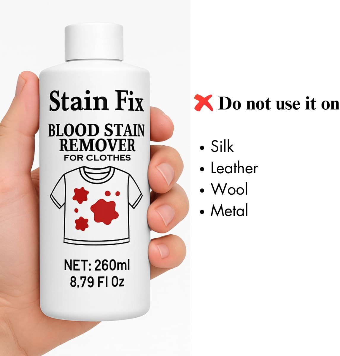 Instant Blood Stain Remover for Clothes (8.79oz)