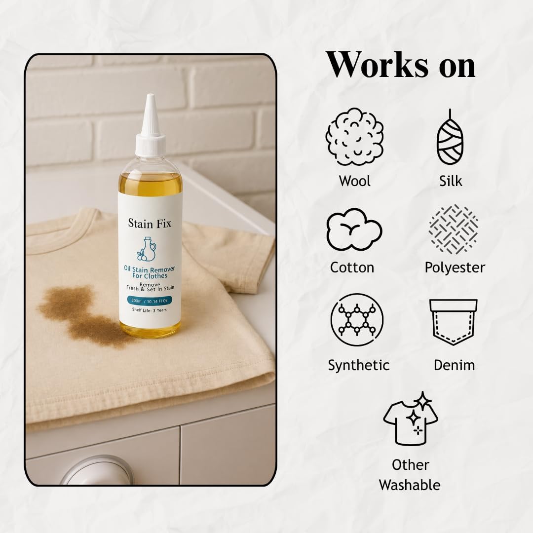 Instant Oil Stain Remover for Clothes, 8.72oz (Pack of 3)