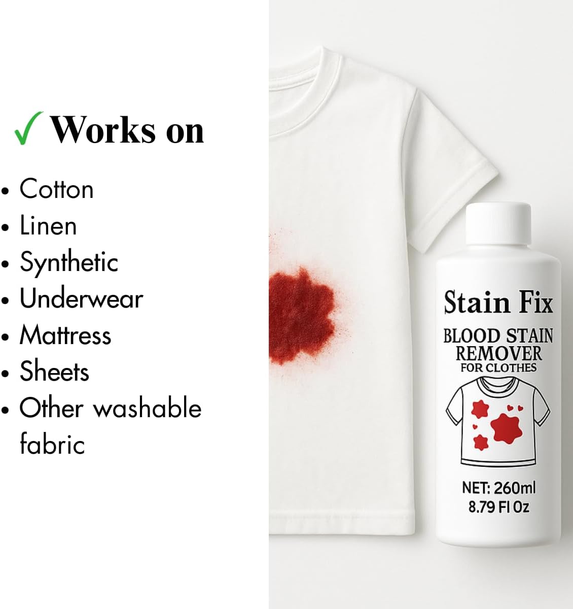 Instant Blood Stain Remover for Clothes (8.79oz)