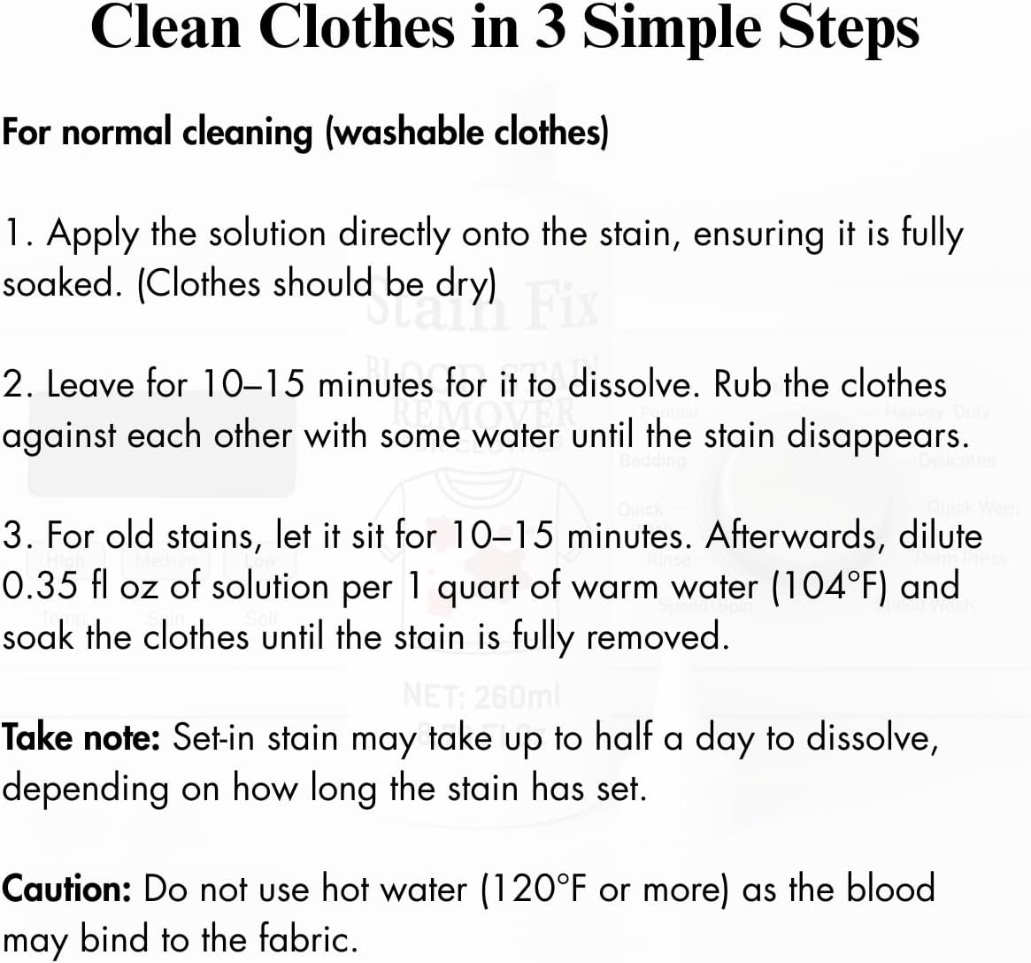 Instant Blood Stain Remover for Clothes (8.79oz)