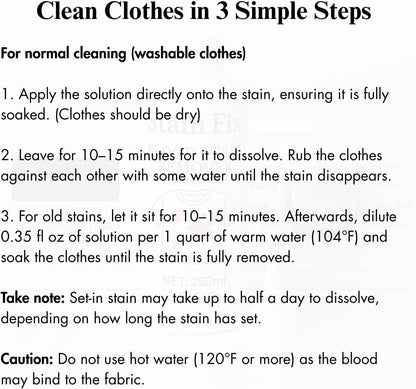 Instant Blood Stain Remover for Clothes (8.79oz)
