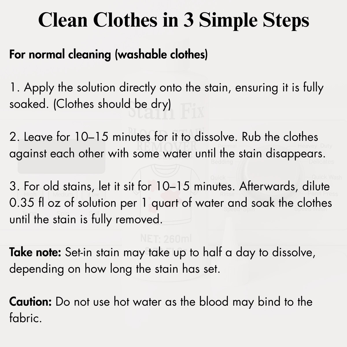 Instant Blood Stain Remover for Clothes (8.79oz)