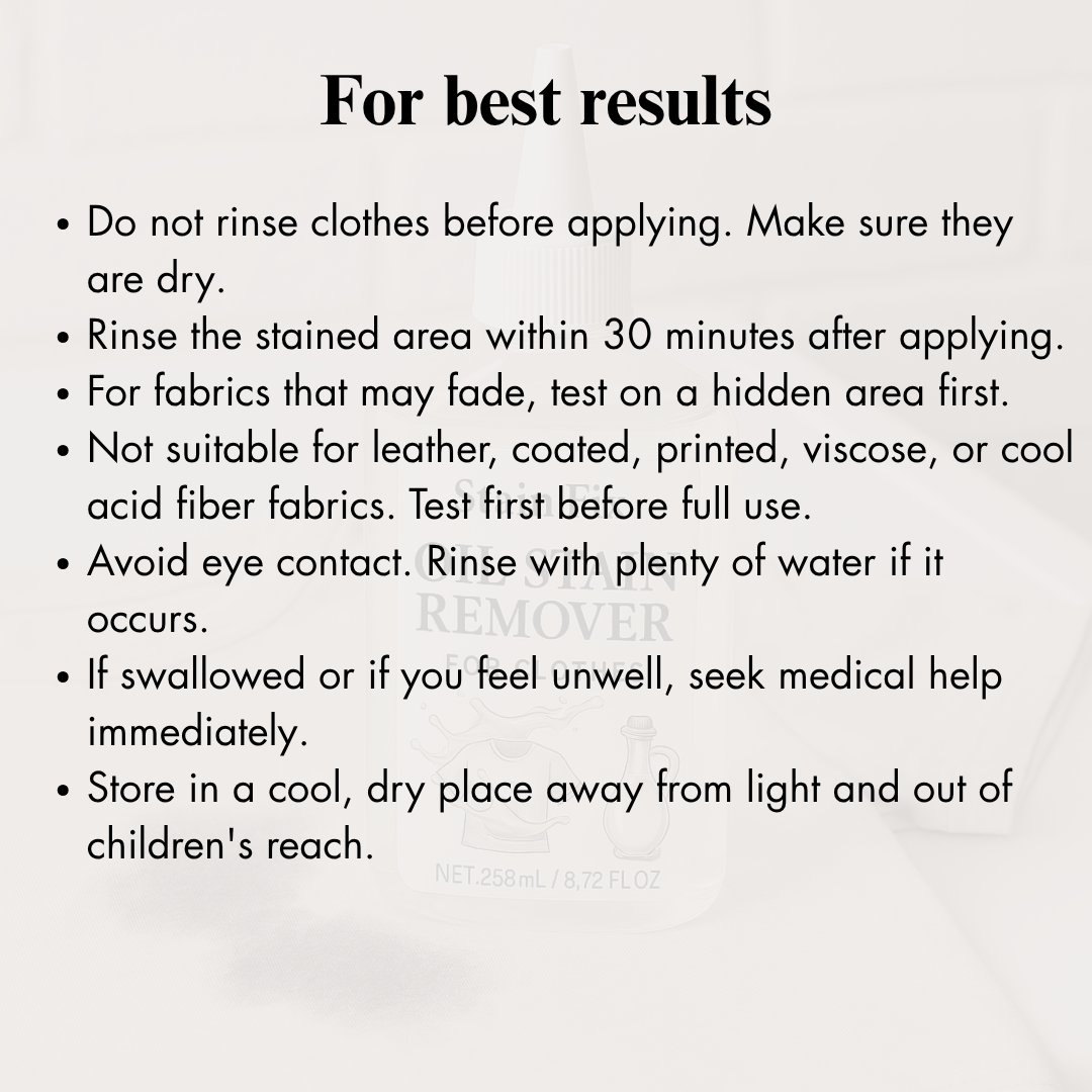 Instant Oil Stain Remover for Clothes (8.72oz)