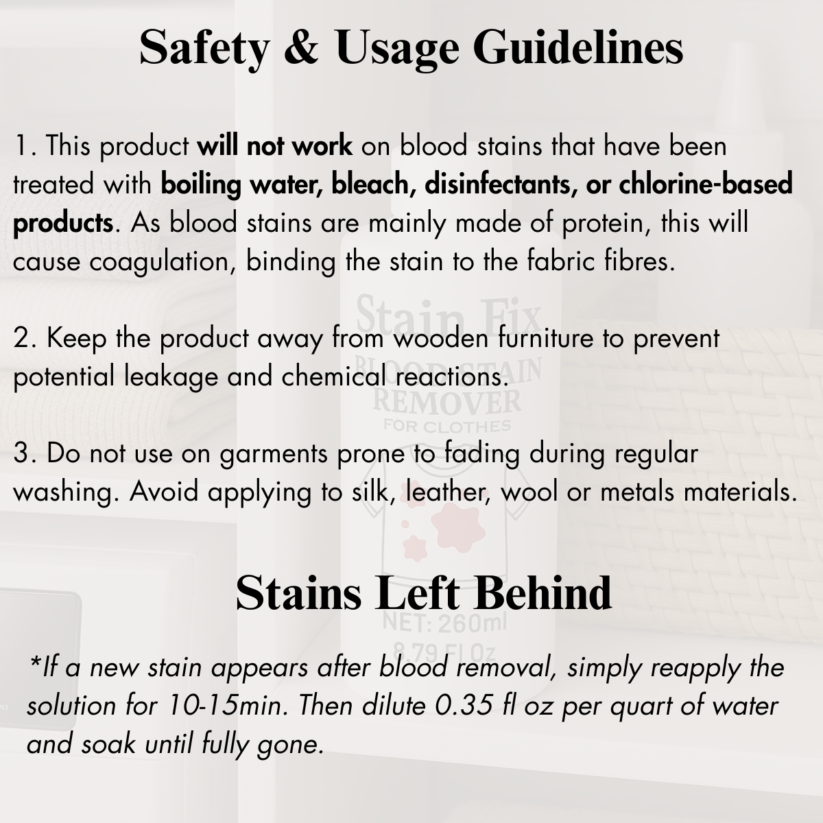 Instant Blood Stain Remover for Clothes (8.79oz)